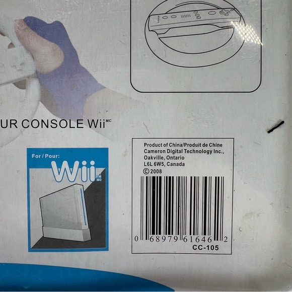 Racing Wheel With Gloves For Nintendo Wii Remote New C2 Tech - Picture 6 of 7